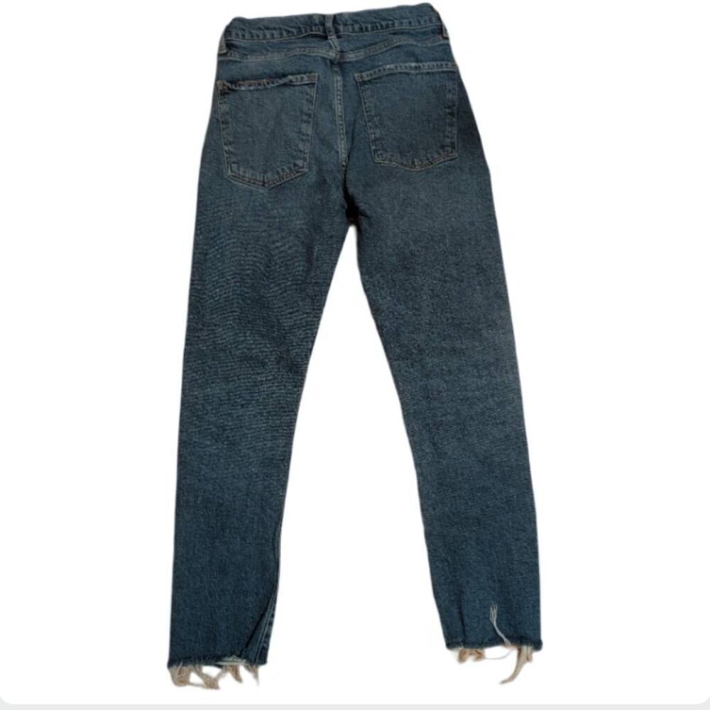 AGOLDE High Rise Crossover Jeans 25 Destroyed Hem Raw Edge Straight Leg - Picture 4 of 15